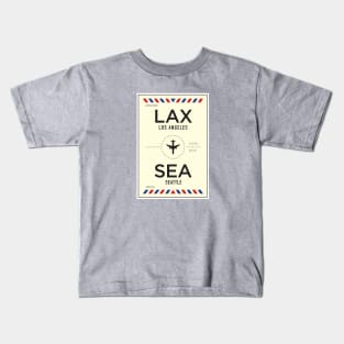 LAX to SEA Airport / Los Angeles to Seattle Kids T-Shirt